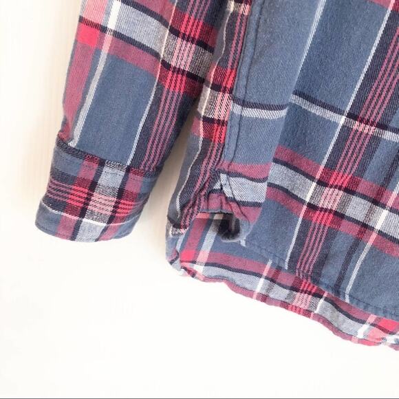 Woolrich Flannel Button Down Blue Red Plaid - Picture 2 of 8